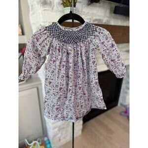 Bella Bliss Girls Multicolor Smocked Neck Floral Dress Size 2